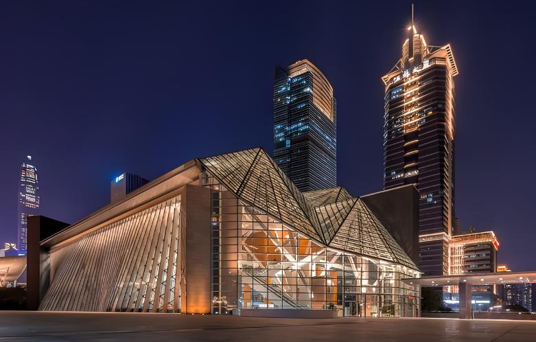 深圳福田中心區地標建筑圖書館夜色 深圳福田中心區地標建筑圖書館夜色